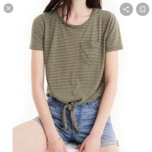 J. Crew front tie striped tshirt